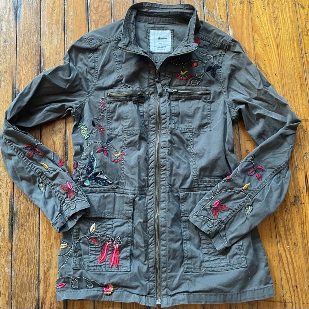 Sonoma Dark Green Embroidered Jacket